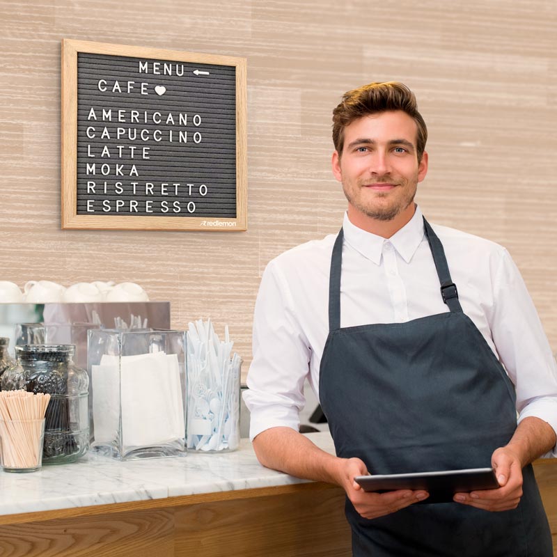 Pizarrón de Madera Letrero Vintage Letras Números Emojis 460Pz Redlemon