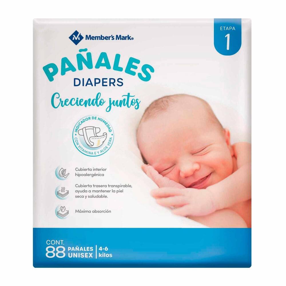 Pañales Etapa 1 Member's Mark 88 pzas