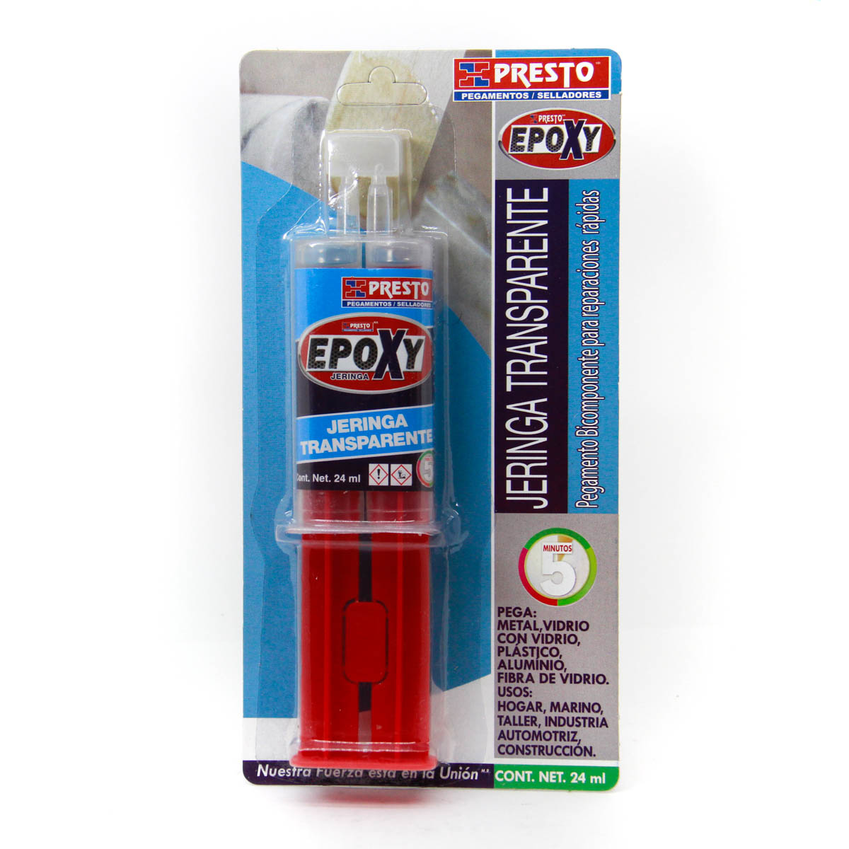 Jeringa epoxica - Presto Epoxico transparente Jeringa 5min 24ml