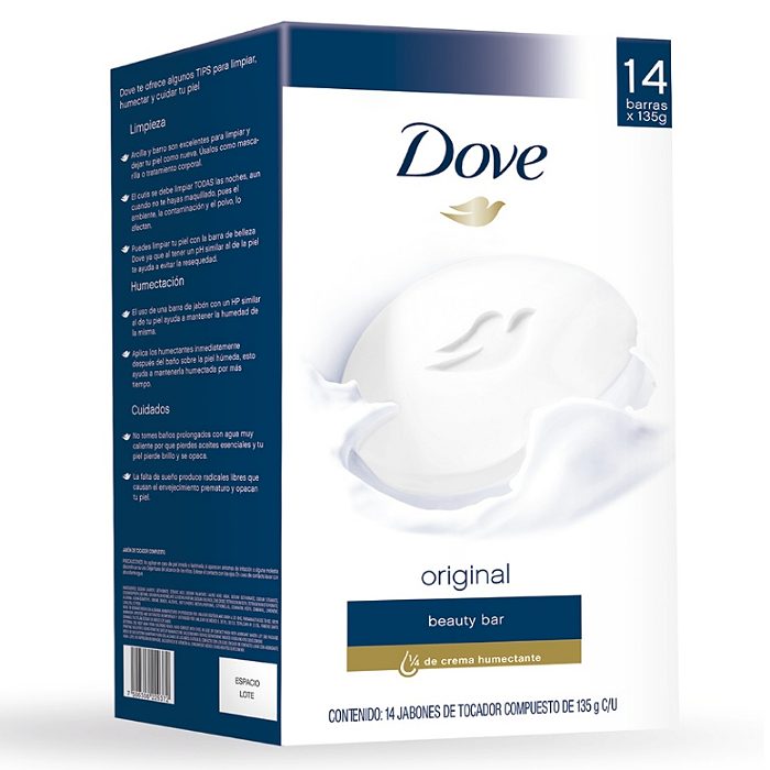 Dove Jabón Corporal en Barra 14   de 135 g. C/U