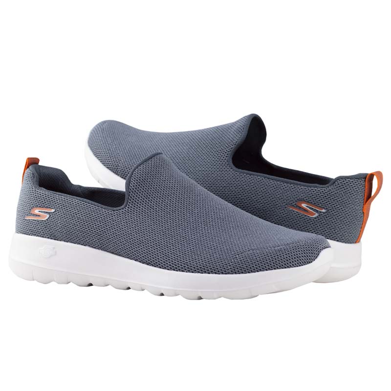 TENIS SKECHERS RUNNING DE CABALLERO GOWALK 216114X GRIS NARANJA