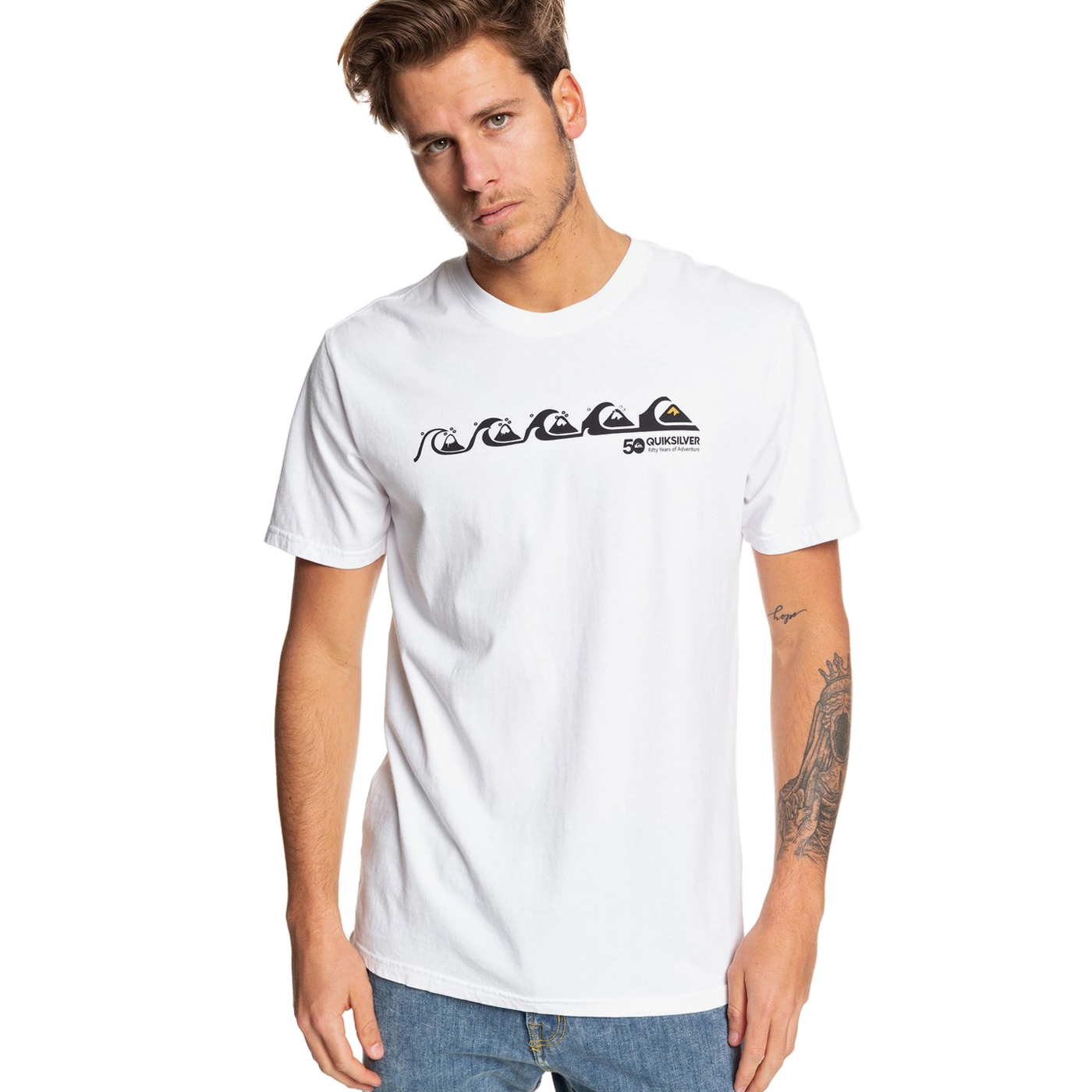 Playera Quiksilver Hombre Blanco Omni Logo EQYZT05335WBB0