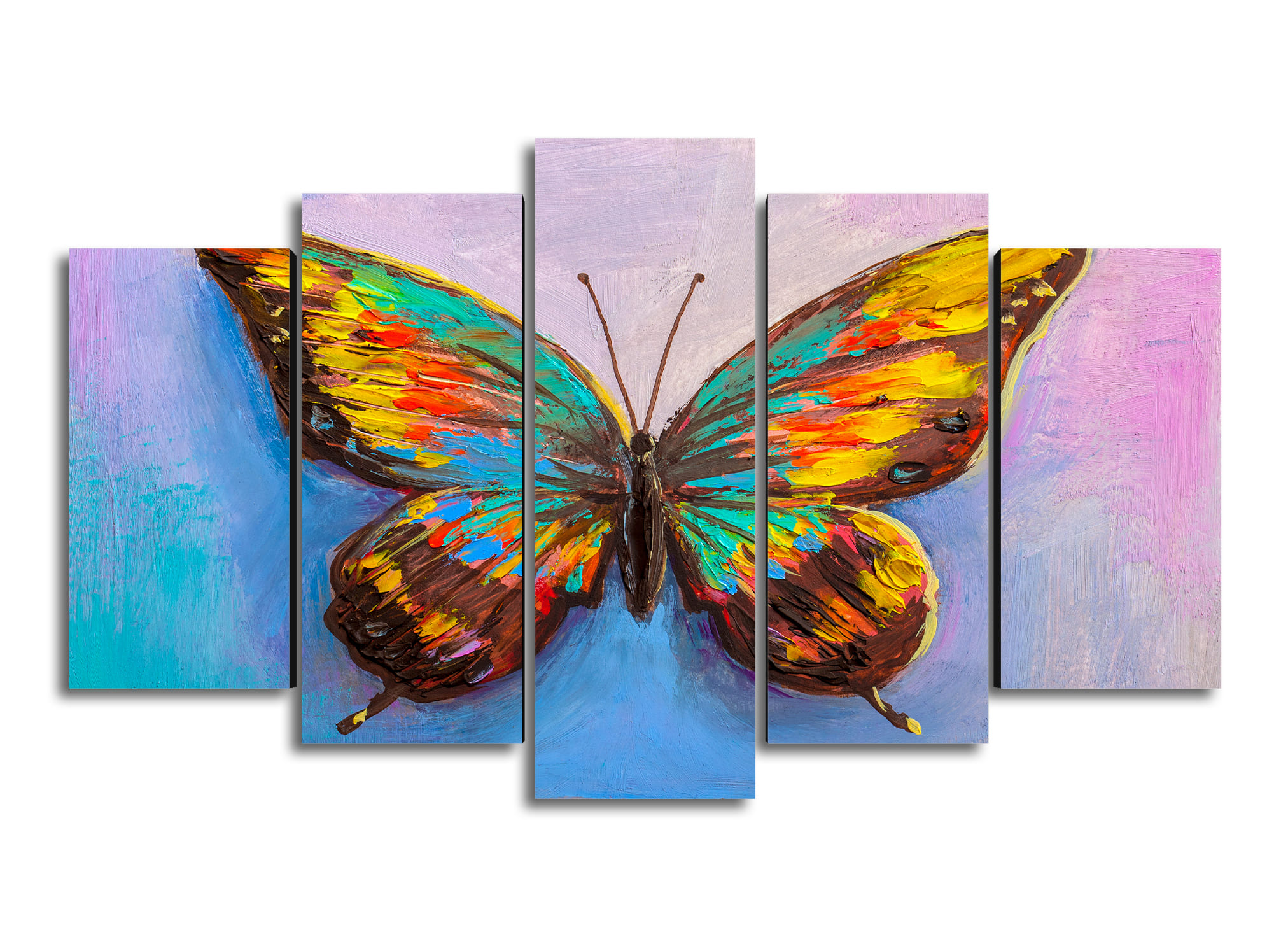 Cuadro Decorativo Animales Mariposa WorkArt 100x60cm 5pzs Cuadros MX