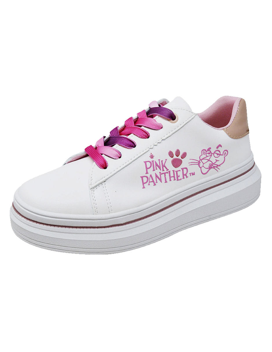 Tenis Sneakers Casuales para Dama Pink Panther Pantera Rosa PR-2003-XH-MQ