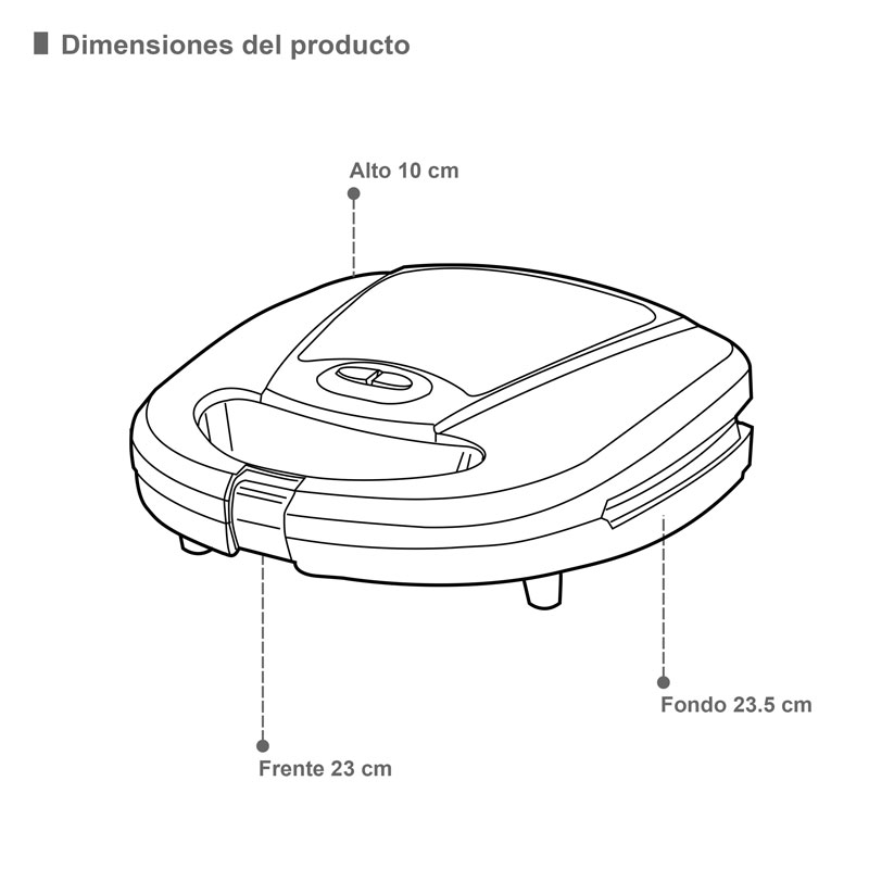 SANDWICHERA GRILL 3 EN 1 SUPRA COLOR NEGRO