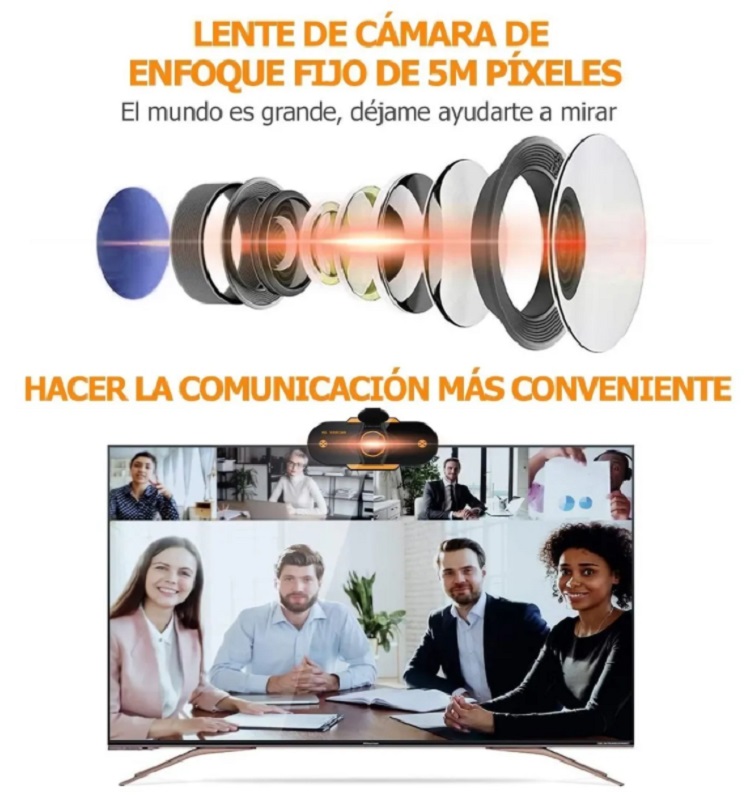 Cámara Web Con Micrófono Para Videoconferencia