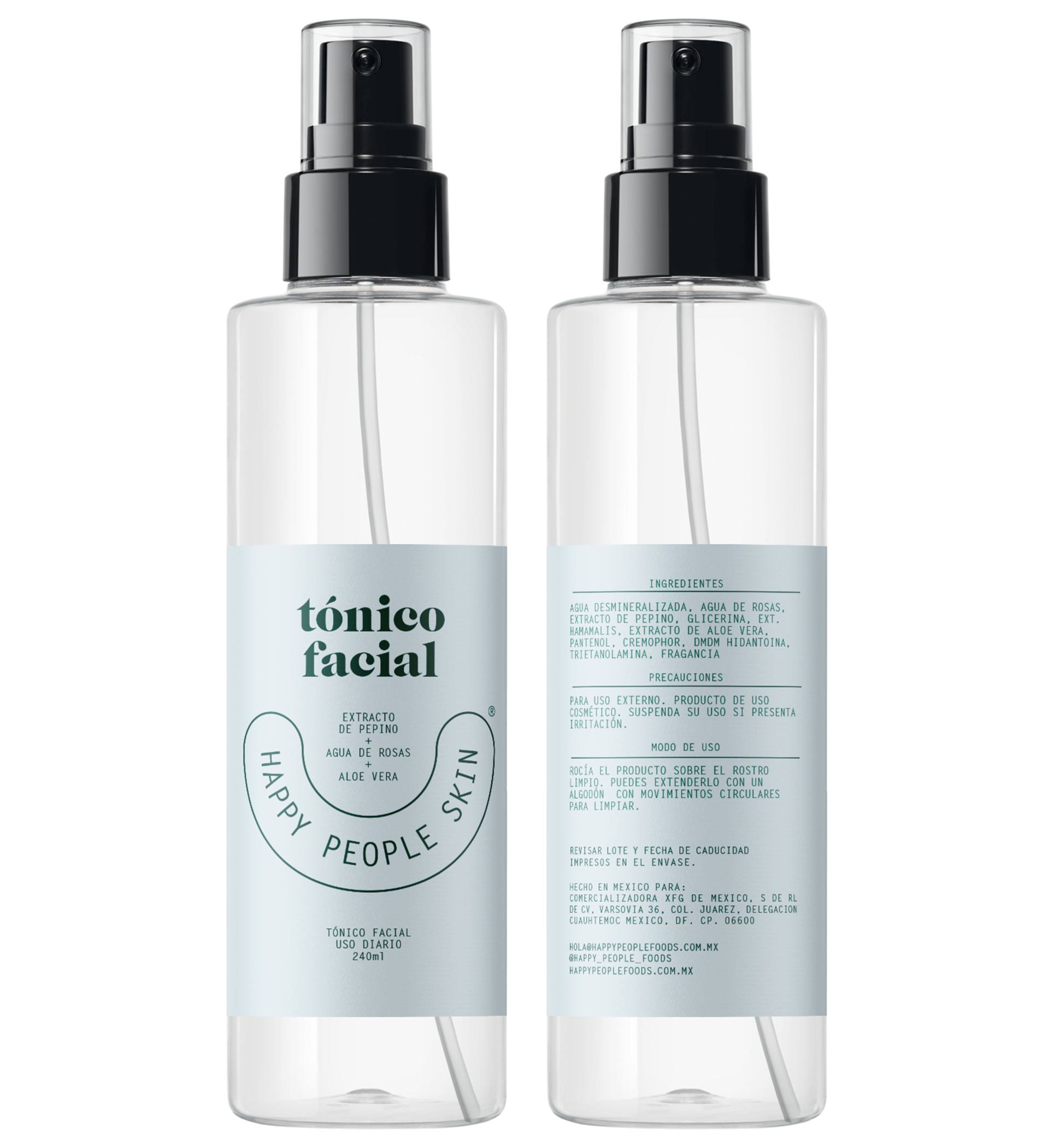 Tonificador Facial Happy People Skin 240ml Productos Belleza