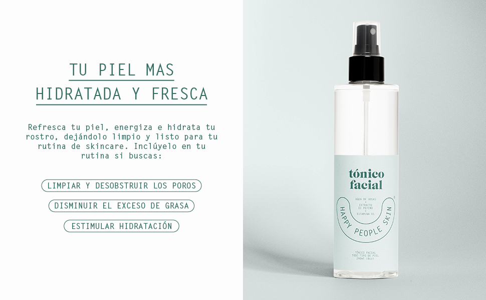 Tonificador Facial Happy People Skin 240ml Productos Belleza