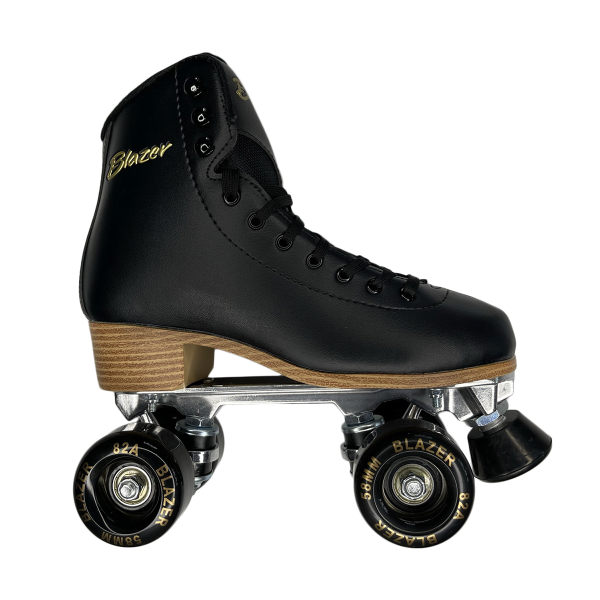 Patines Quad Negro con Dorado para Patinaje Artistico Quad Roller