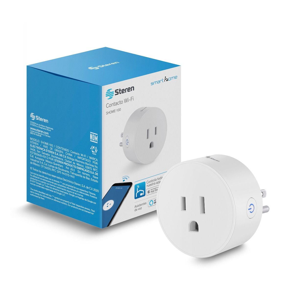 Focos LED RGb Smart WI-FI y Contacto WI-FI Steren Paquete Ilumina tu Casa Smart PK-SH-3CL