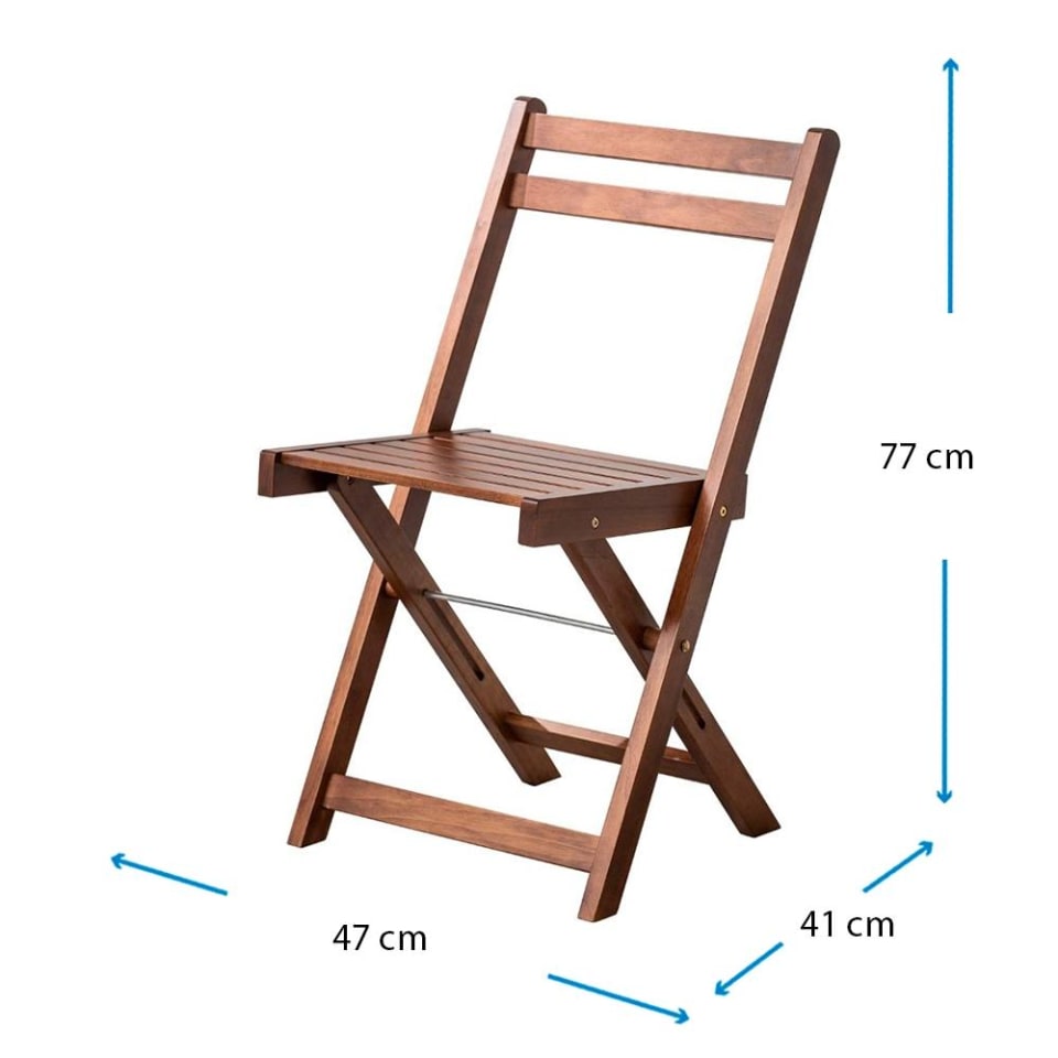 Silla Plegable de Madera Interior y Exterior