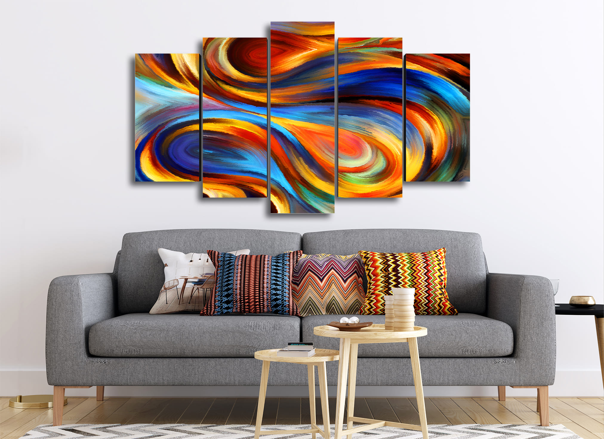 Cuadro Decorativo Abstracto Moderno Pintura Diamante 100x60cm 5pzs Cuadros MX