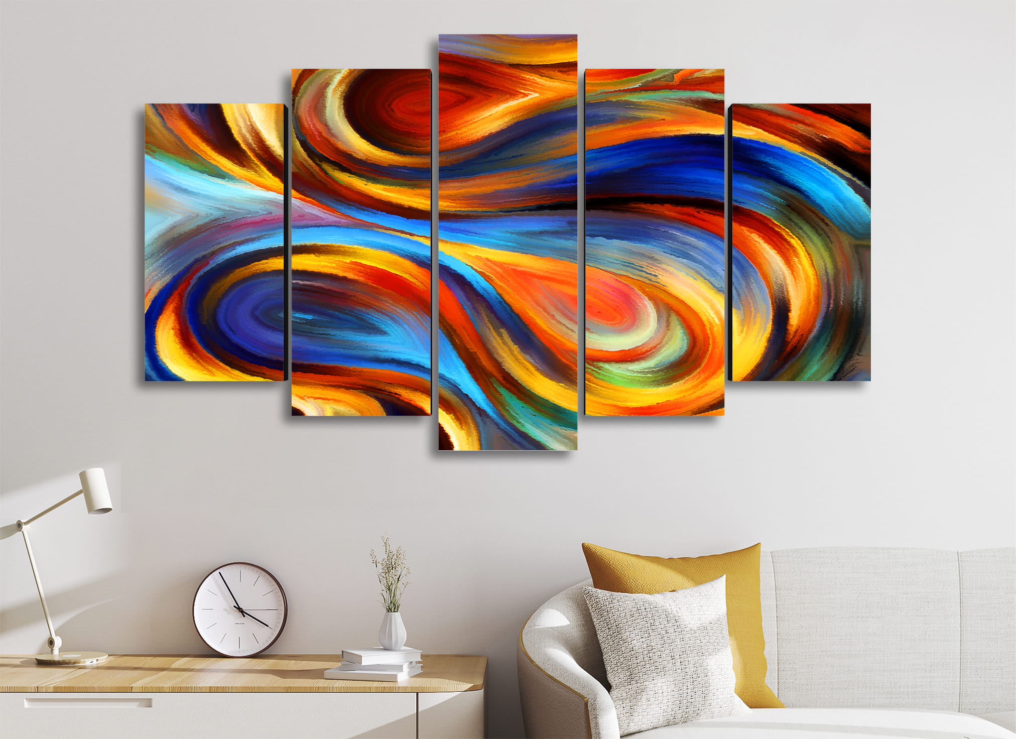 Cuadro Decorativo Abstracto Moderno Pintura Diamante 100x60cm 5pzs Cuadros MX