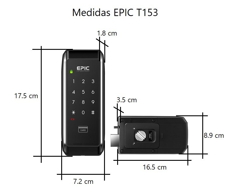 Cerradura Digital EPIC T153 (Apertura Tarjeta y Clave)