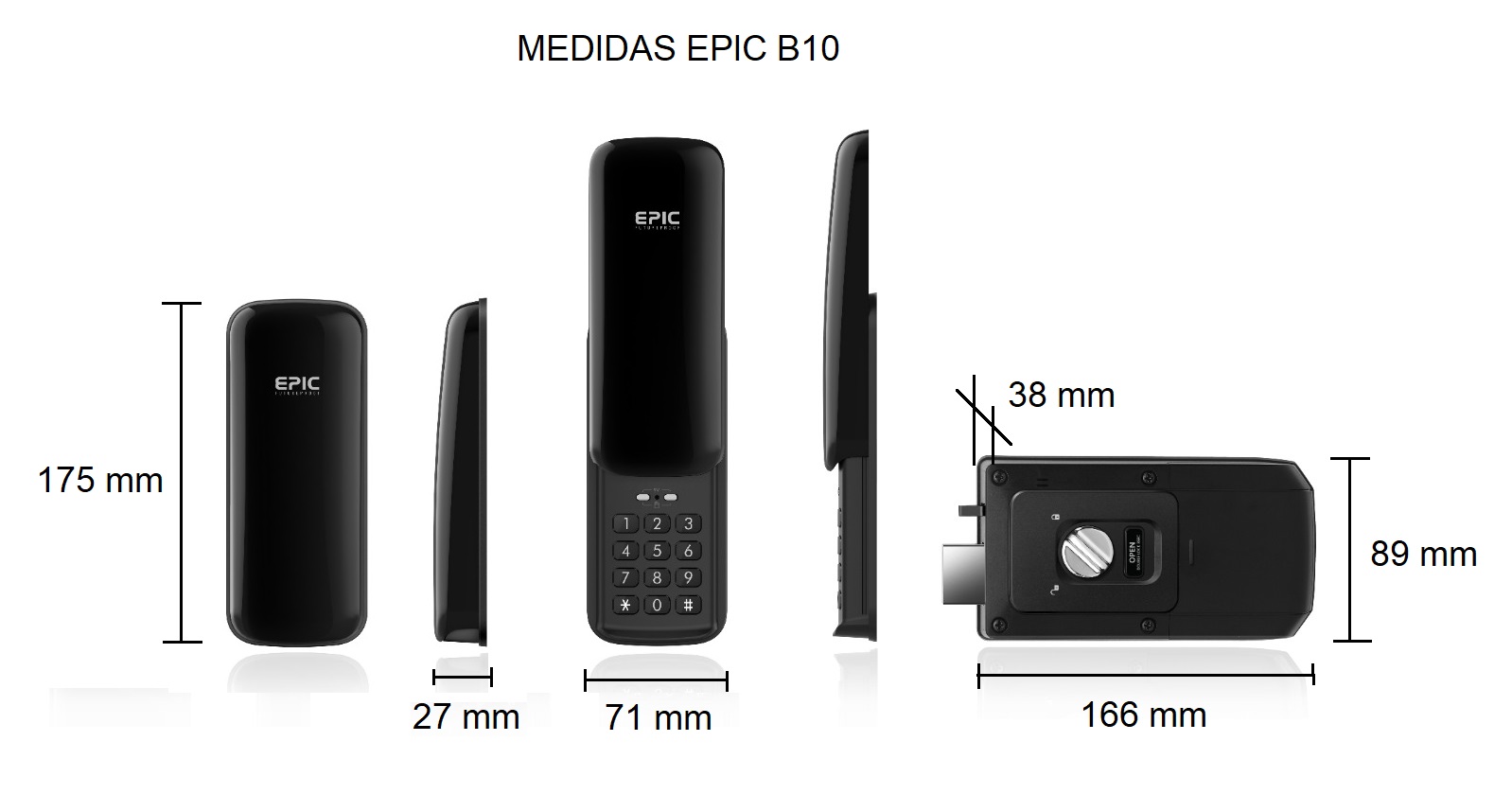 Cerradura Digital EPIC B10 (Apertura con Clave)