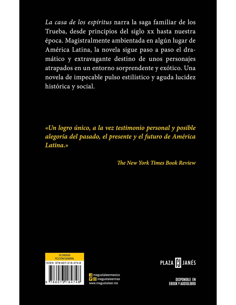 Libro La casa de los espíritus Autor Isabel Allende