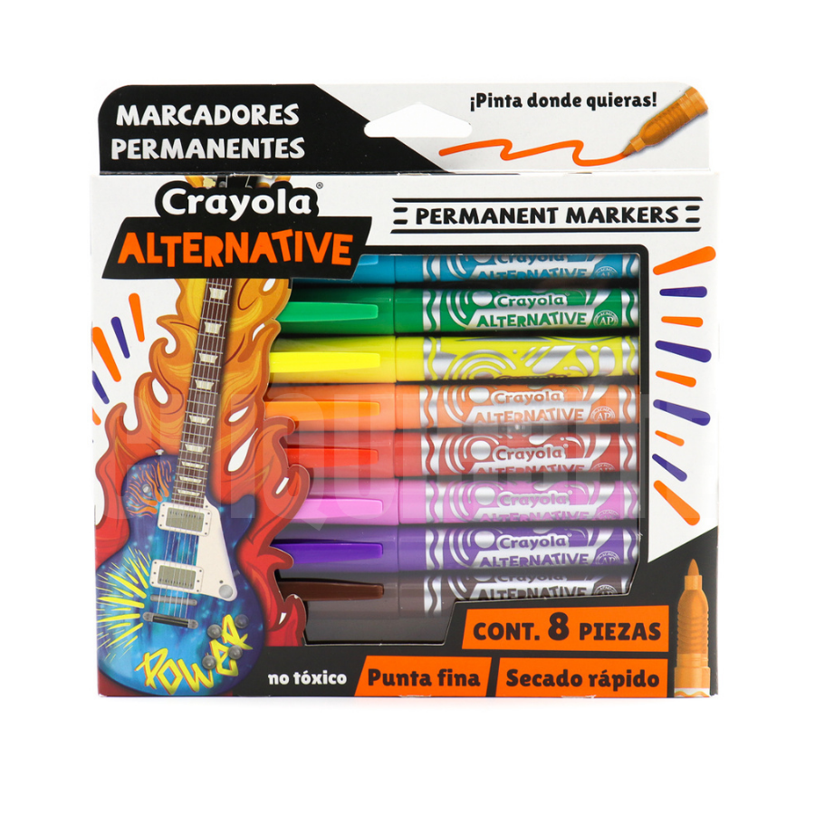 Crayola Alternative 8 pzs Marcador Permanente Punta fina