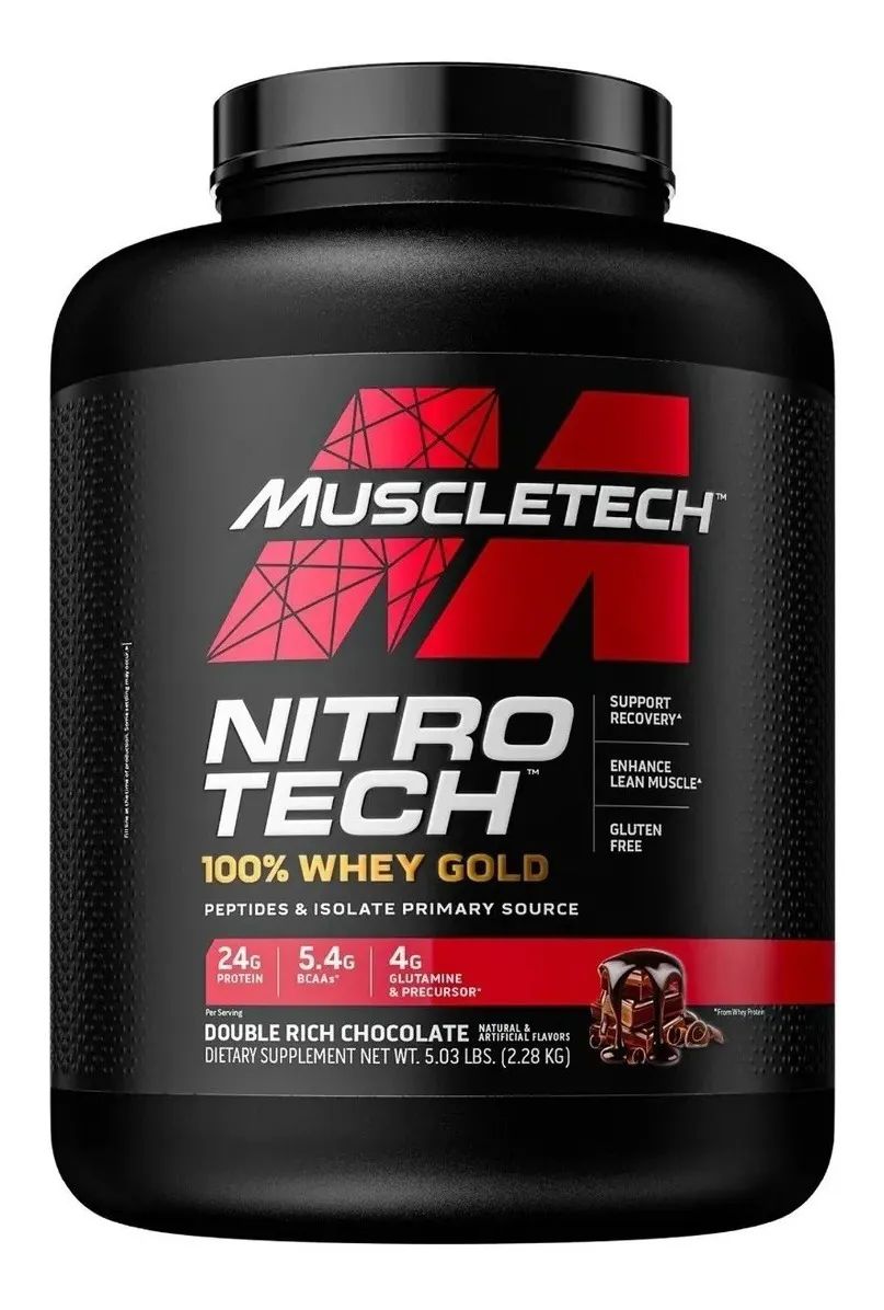 PROTEINA NITRO TECH WHEY GOLD MUSCLETECH 5 LIBRAS SABOR DOUBLE RICH CHOCOLATE