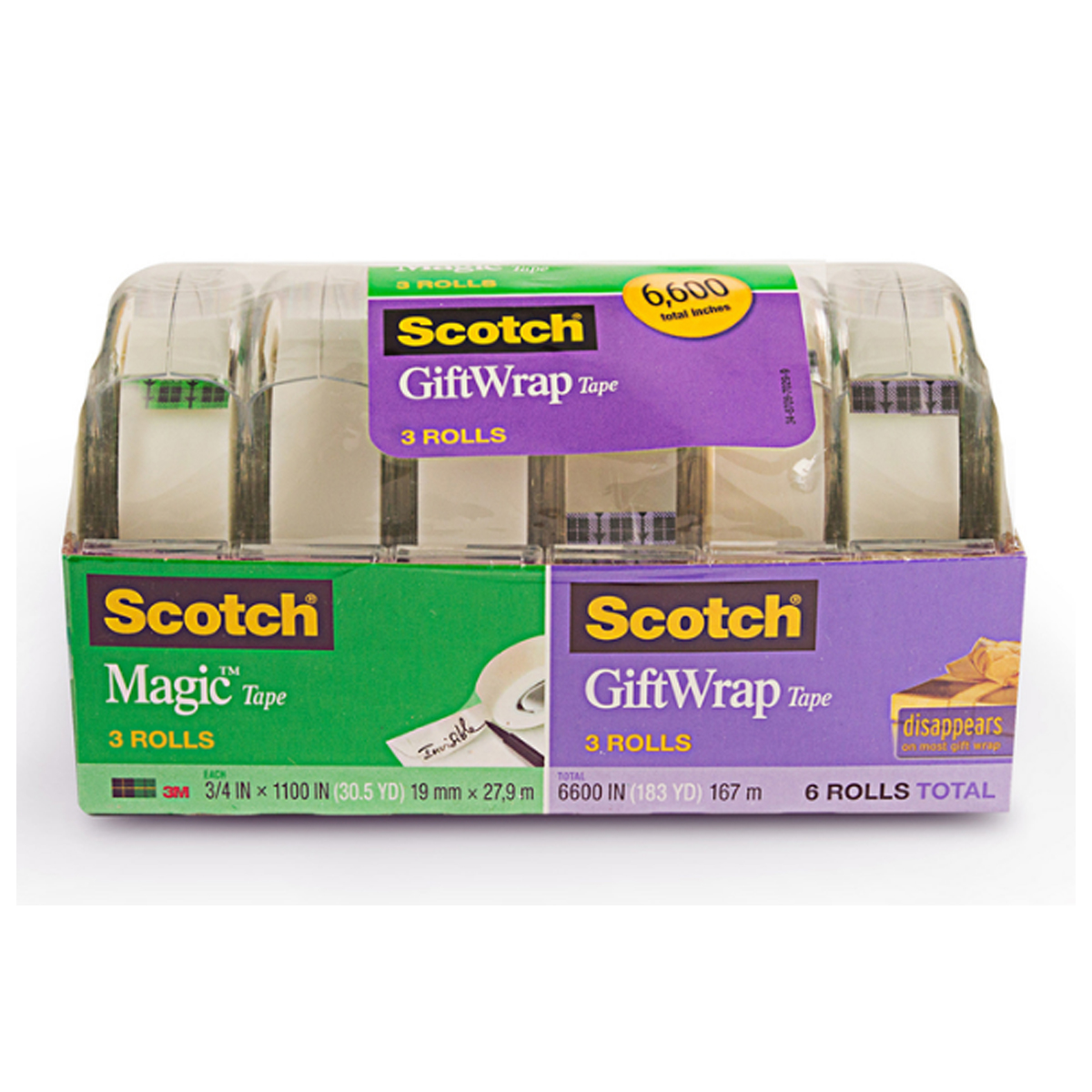Pack de 6 Cintas Mágica Scotch Se puede Escribir Arriba de la Cinta