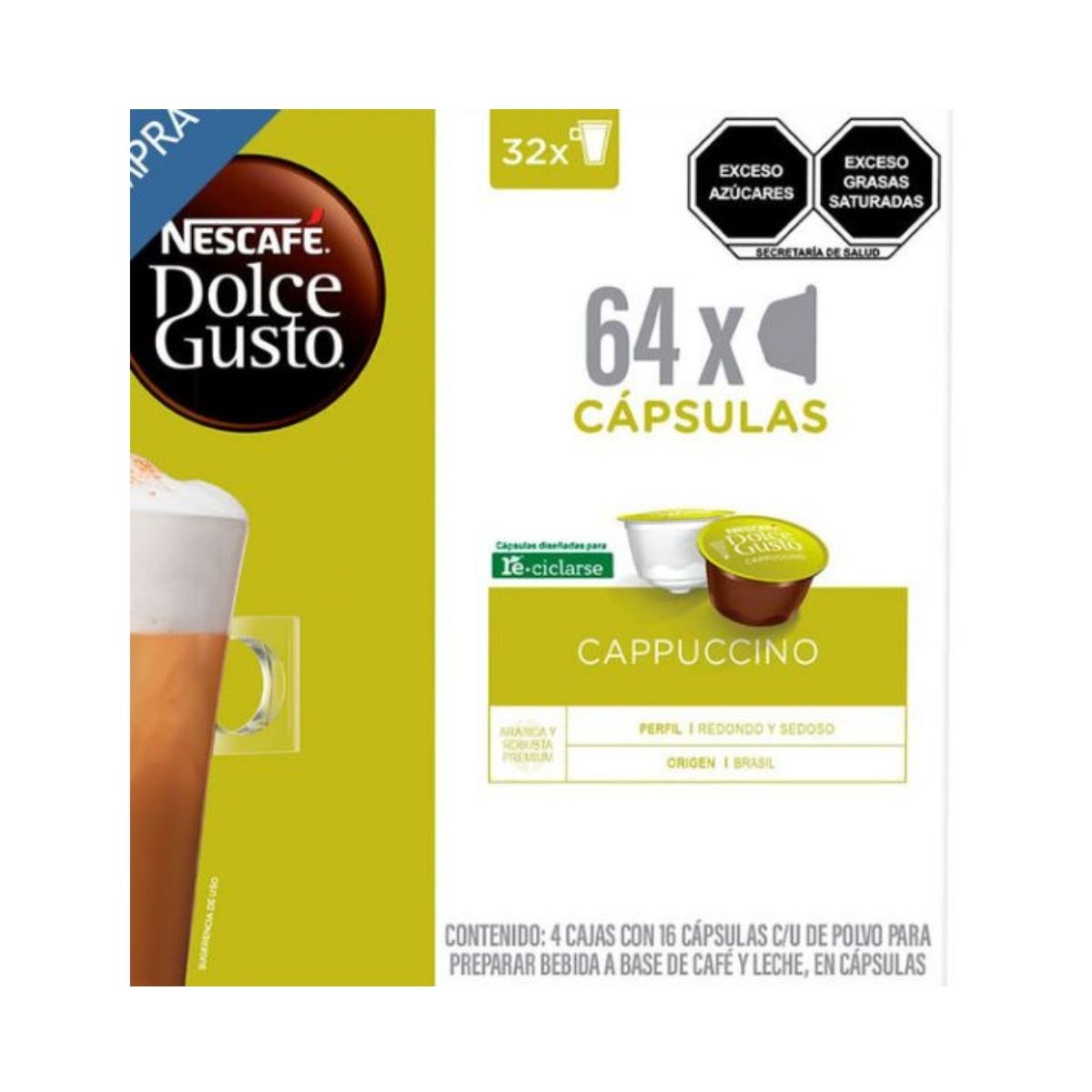 Cápsulas Nescafé Dolce Gusto 24 pzas de café y polvo para preparar