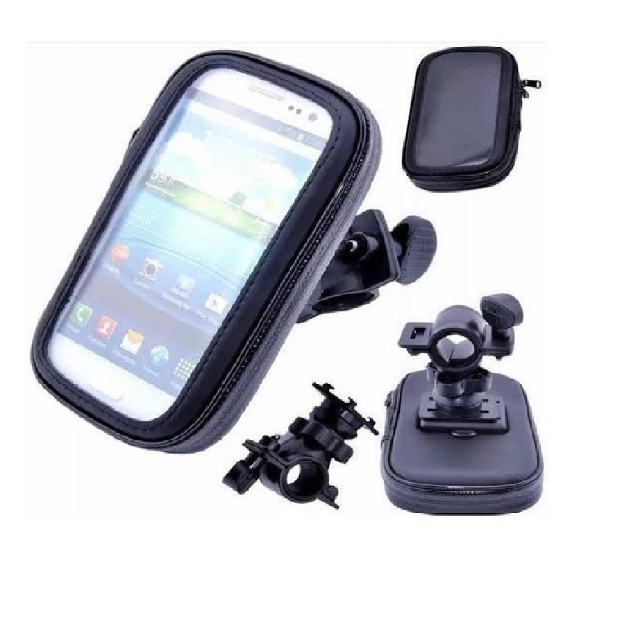 SOPORTE CELULAR CONTRA AGUA PARA BICICLETA MOTO MANUBRIO OBJETOS DE VALOR PORTATIL REPARTO TACTIL