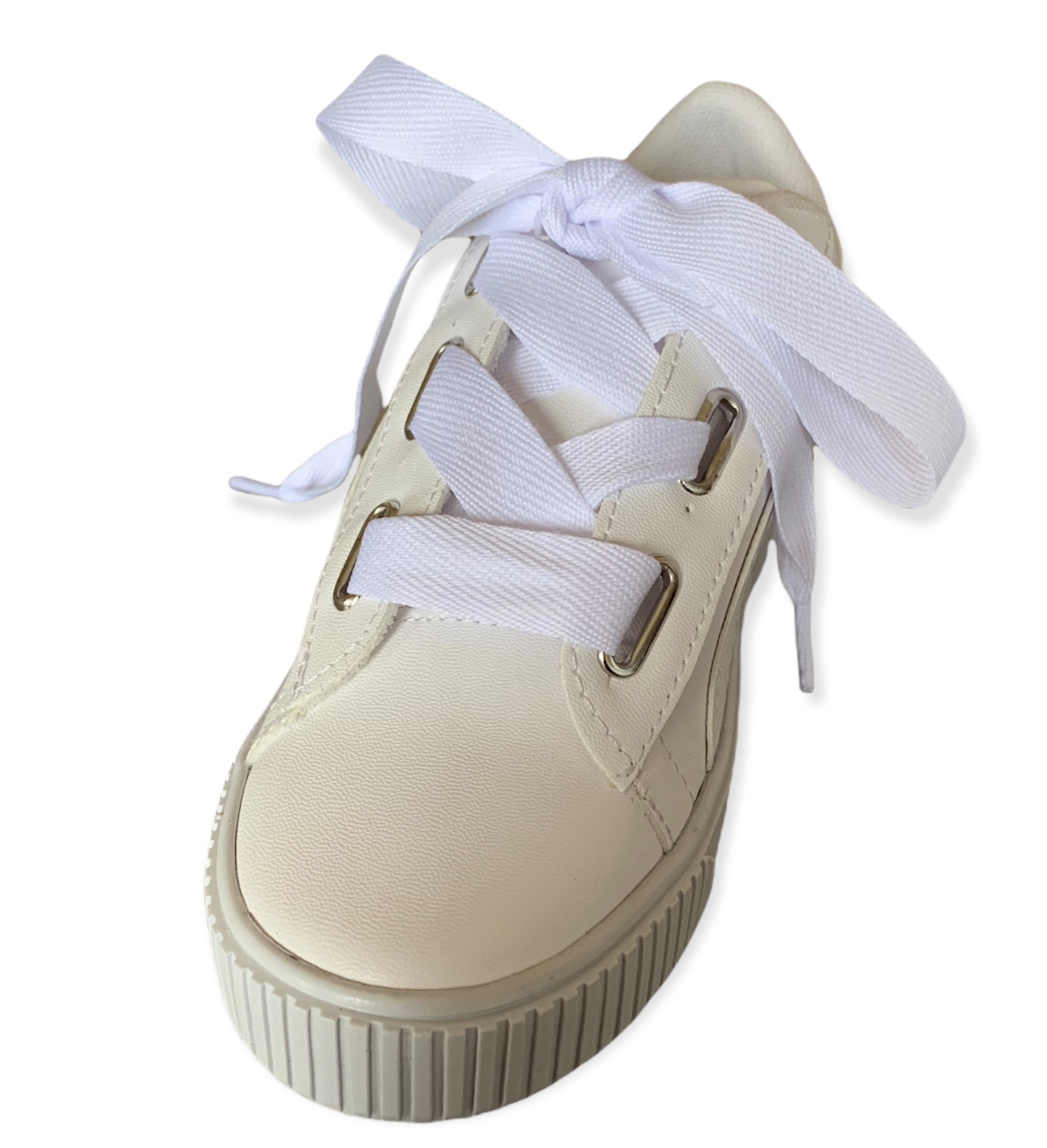 Tenis de moda para dama Hurka Color Hueso con agujetas gruesas