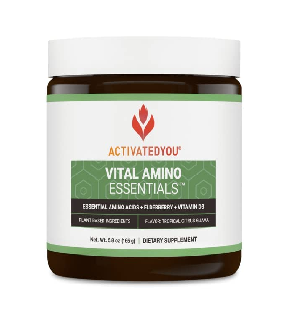 ActivatedYou aminoácidos esenciales + saúco + D3, sabor a guayaba cítrico 30 porciones 8 onzas