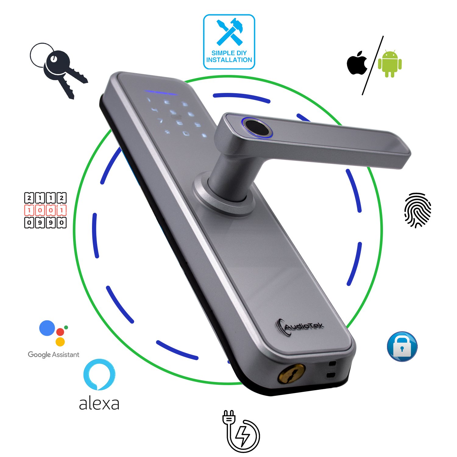 Cerradura Biometrica Huella Digital Teclado App Alexa Tuya