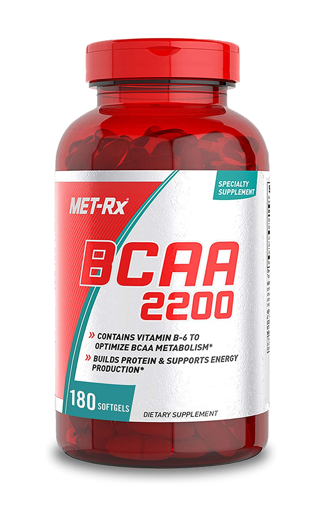 MET-Rx BCAA aminoácidos 180 cápsulas blandas 8 Onzas