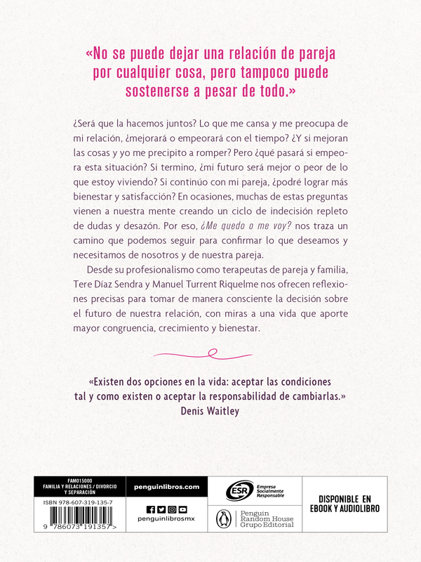 Libro ¿Me quedo o me voy? Autor Manuel Turrent y Tere Diaz Sendra