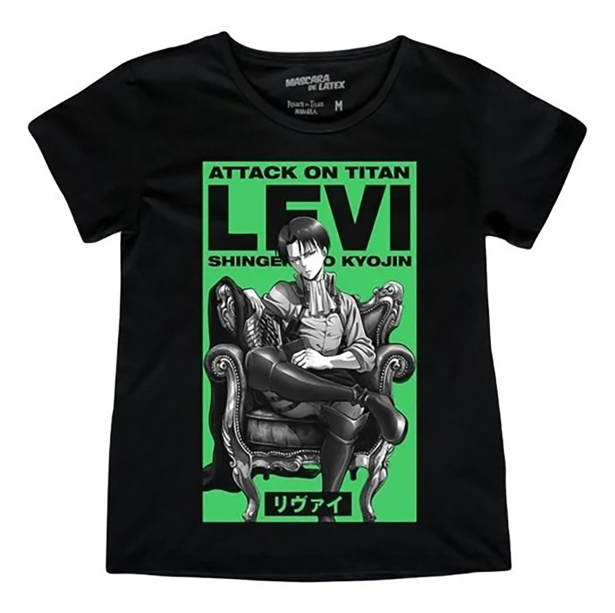 Playera Mujer Mascara De Latex Levi Attack On Titan