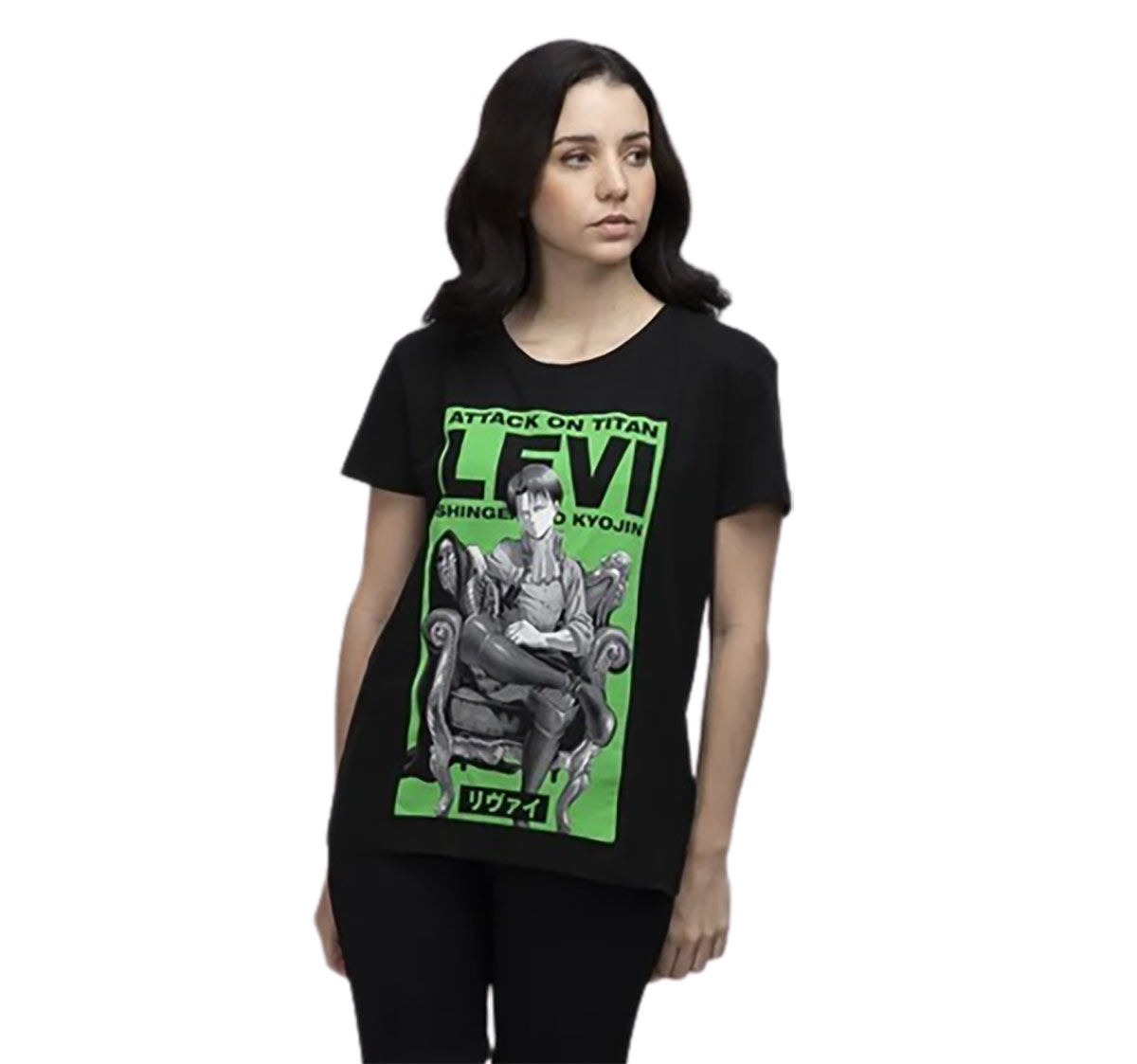 Playera Mujer Mascara De Latex Levi Attack On Titan
