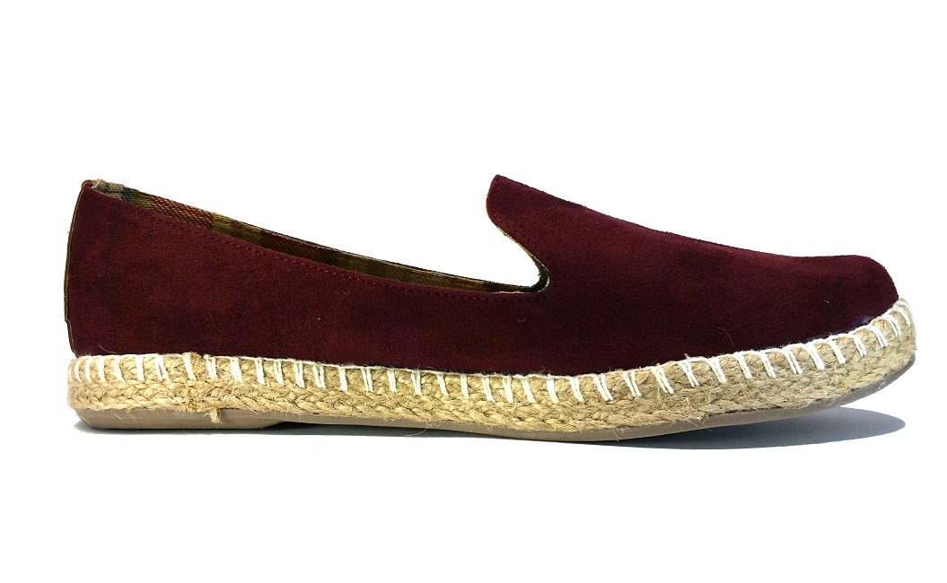 Zapatos Flats Chepinas Casual para Dama Gamuza Tinto