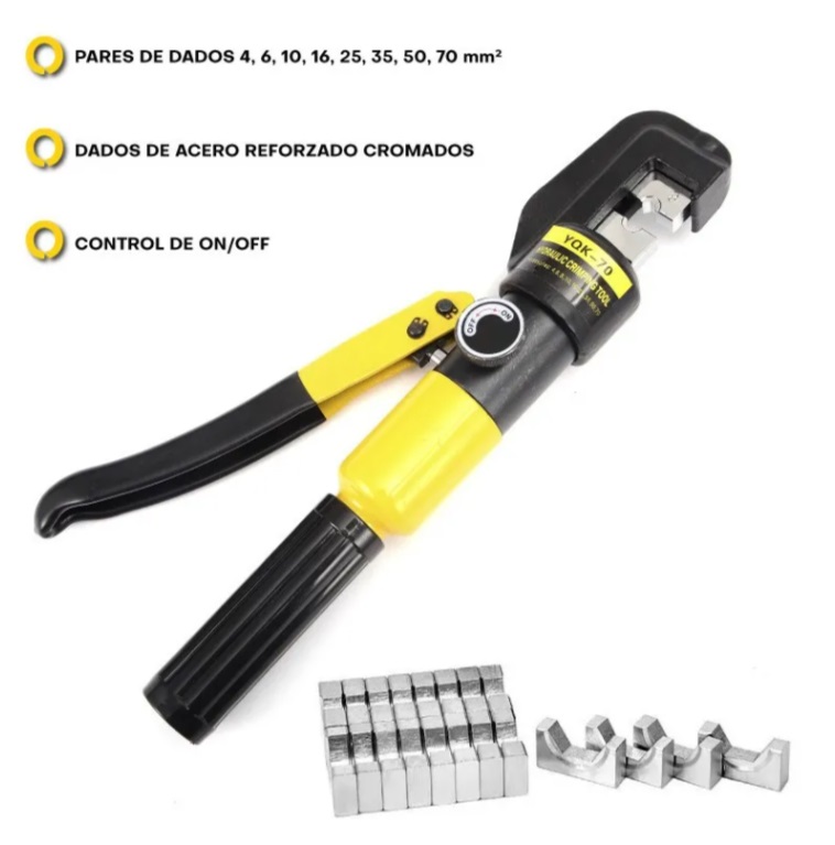 Pinza Ponchadora Hidraulica Crimpadora 7 Ton Dado + Empaques