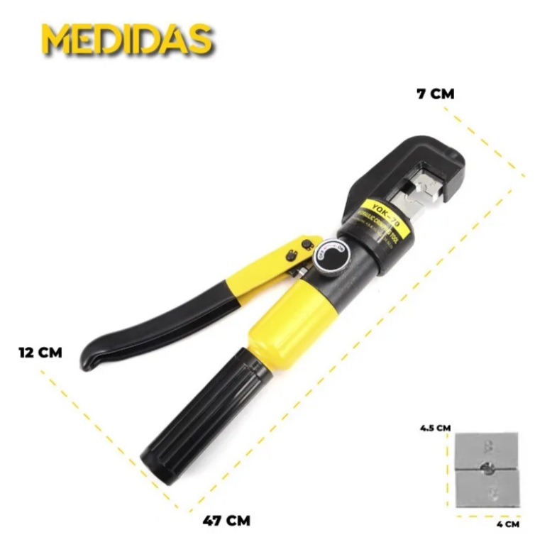 Pinza Ponchadora Hidraulica Crimpadora 7 Ton Dado + Empaques