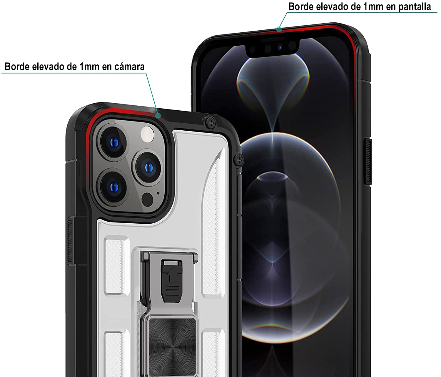 Funda Uso Rudo incorporado con destapador para Moto G60 Verde 1pz Mas Mica 9D