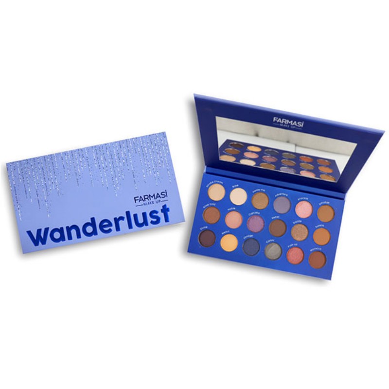 Paleta Sombras Wanderlust by Farmasi 18 Tonos Versátiles 