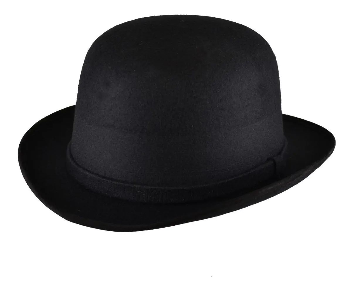 Sombrero Elegante Tipo Bombín Hípster Unisex De Vestir Formal Negro