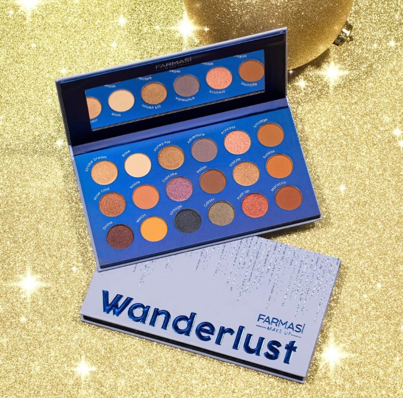 Paleta Sombras Wanderlust by Farmasi 18 Tonos Versátiles 
