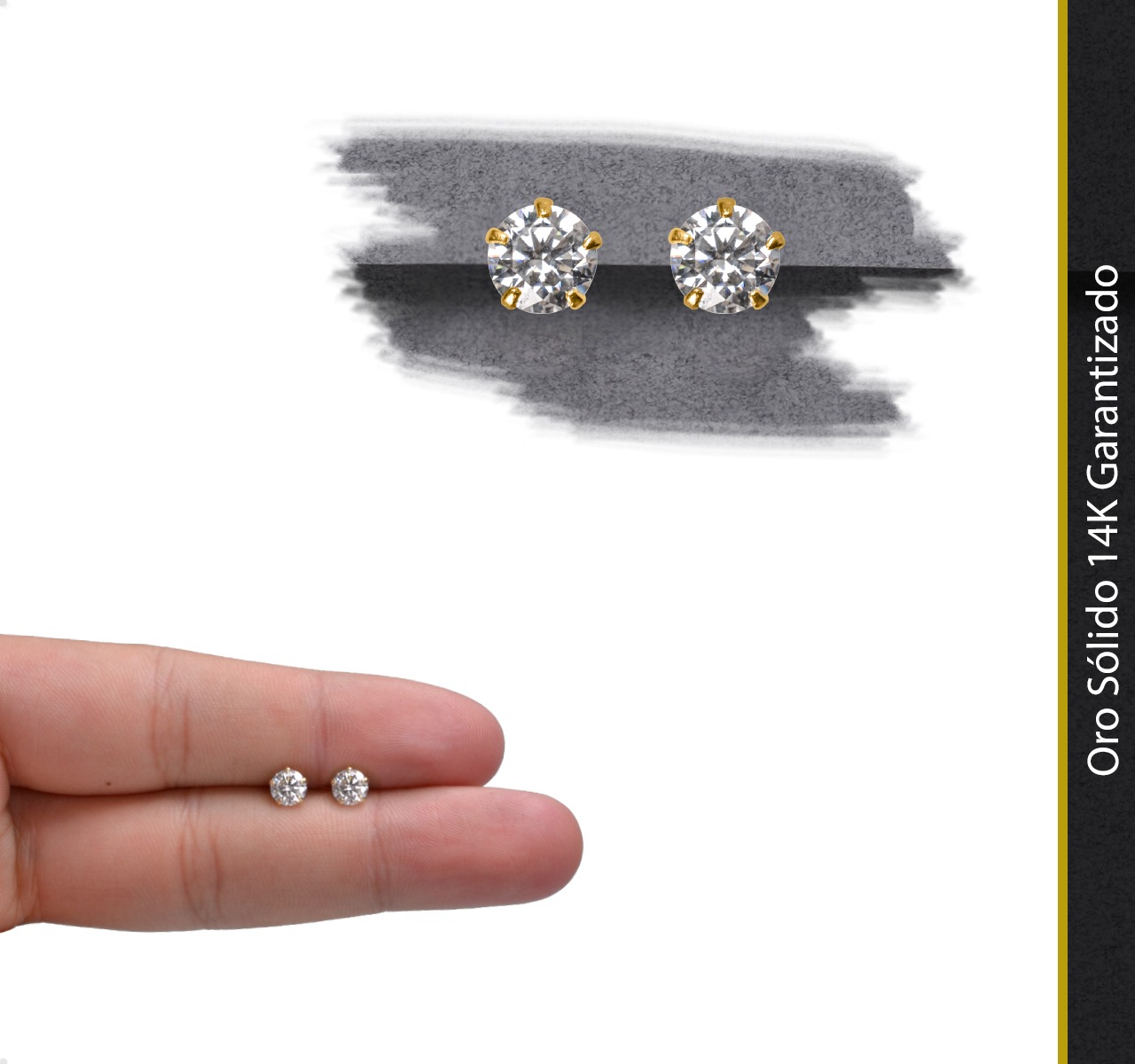 ARETES | BROQUELES ORO SÓLIDO 14K DIAMANTE MOISSANITA 1.0CT VAROURO