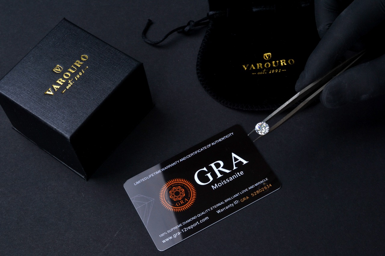 Diamante Moissanita Corte Redondo 1.0ct 6.5mm, Certificado VAROURO 