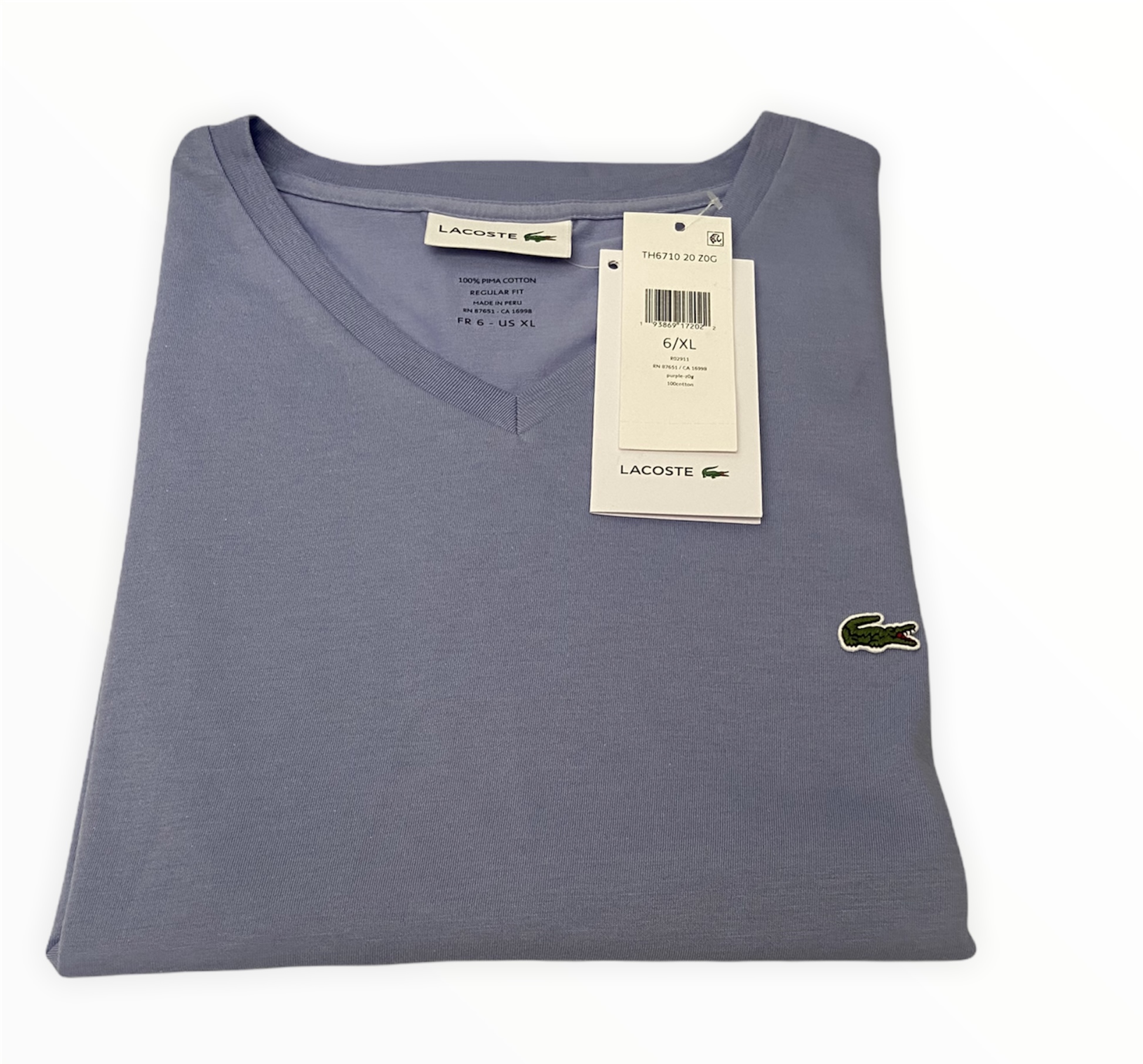 PLAYERA LACOSTE DE CABALLERO CUELLO V ORIGINAL