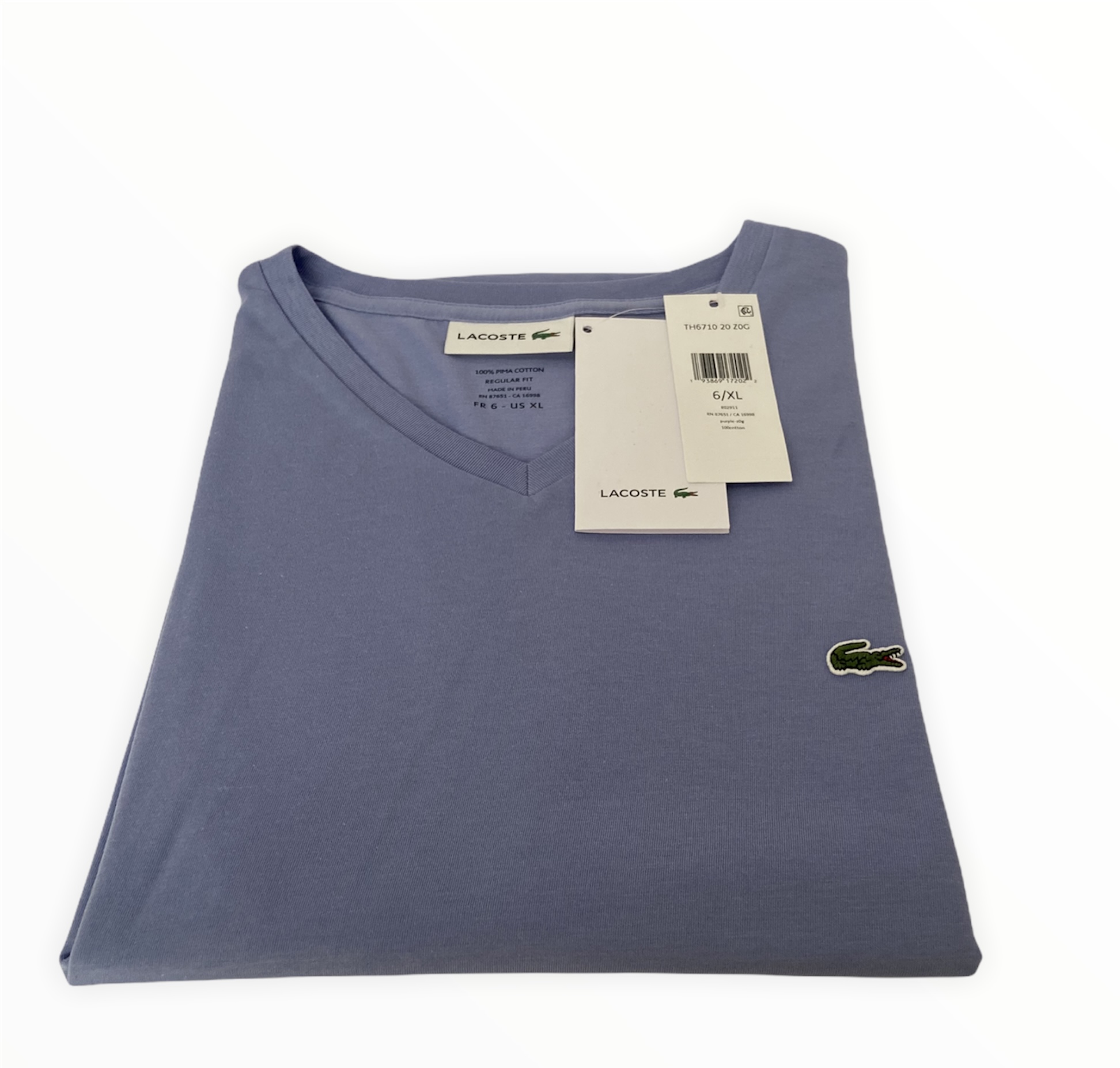 PLAYERA LACOSTE DE CABALLERO CUELLO V ORIGINAL
