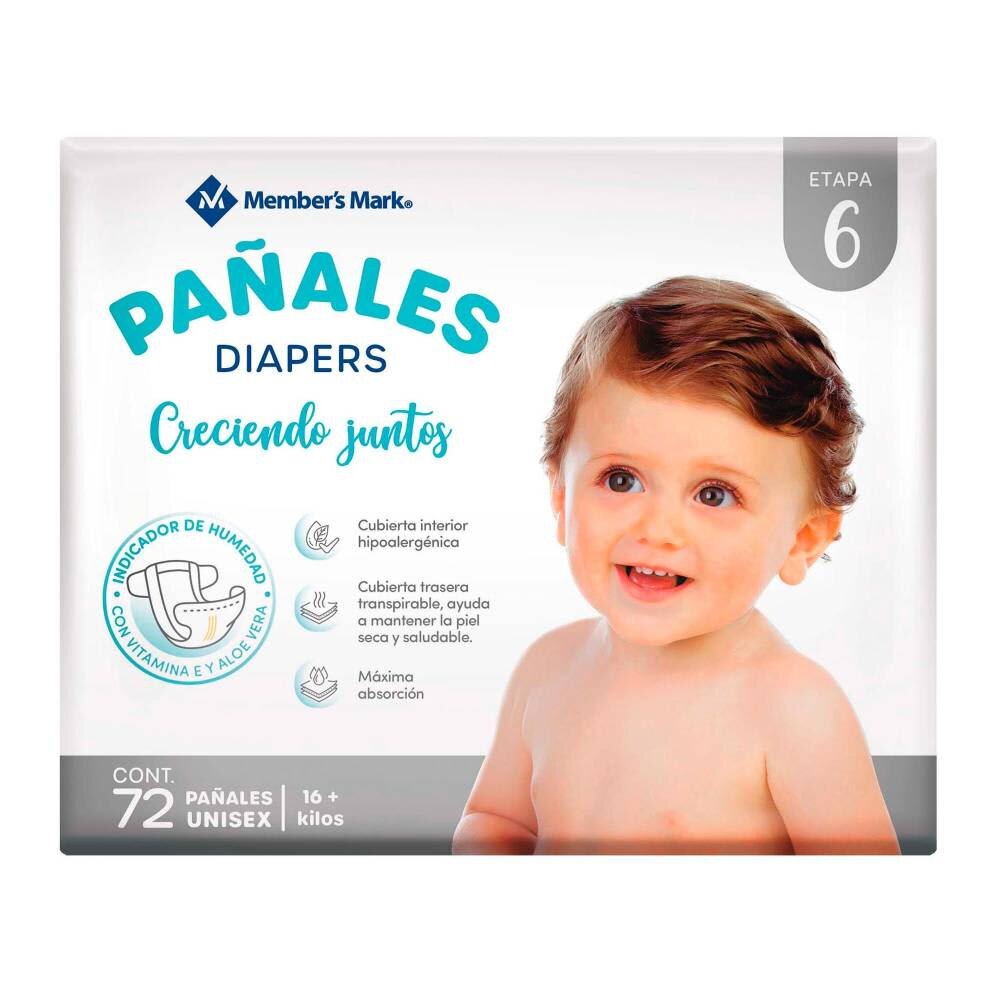 Pañales Etapa 6 Member's Mark 72 pzas