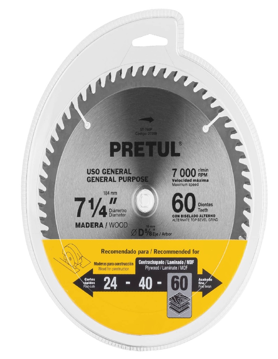 Cortadora Disco Para Sierra Circular Ideal Para MDF, Laminado Y Madera