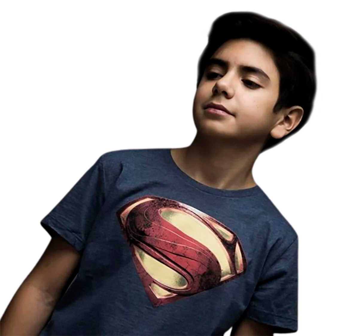 Playera Jl Superman Logo Niño Mascara De Latex
