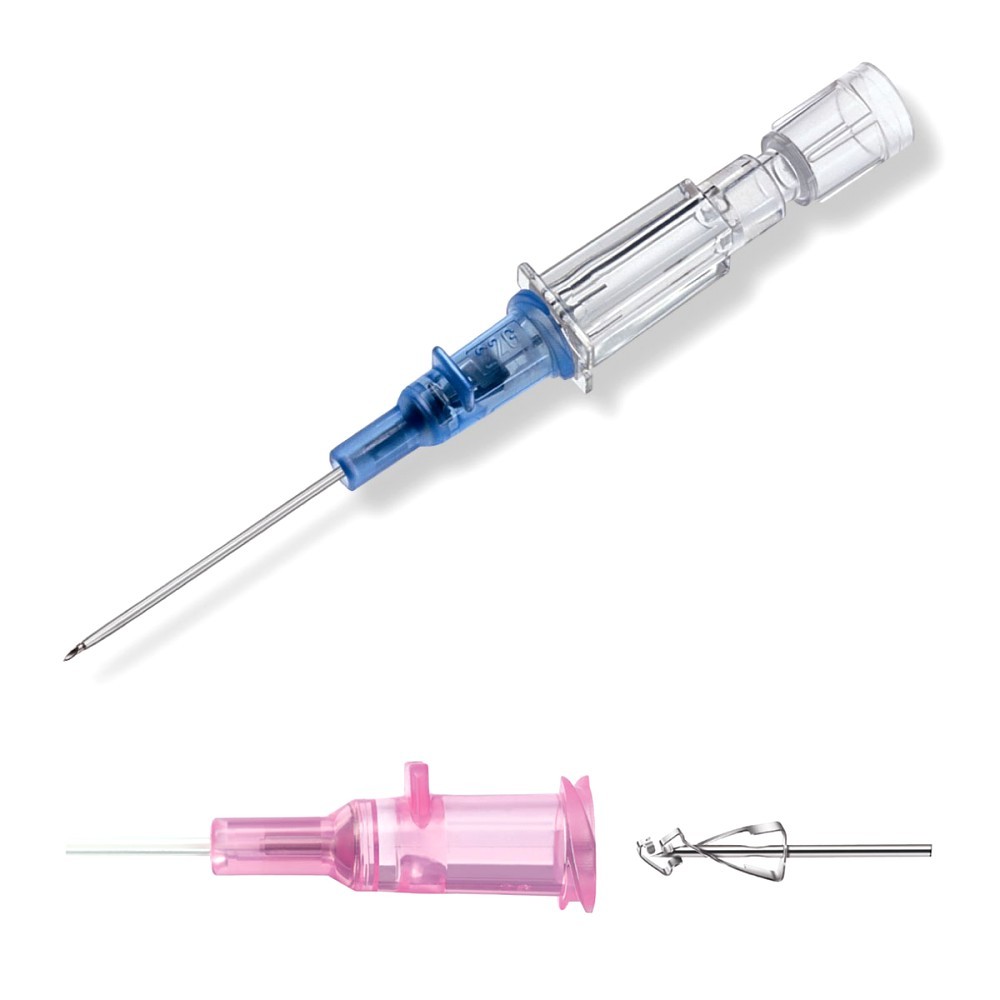 Catéter AMBIDERM Ambi-On Sin Alas y Sin Puerto de Inyección 22G AZUL PTFE c/100