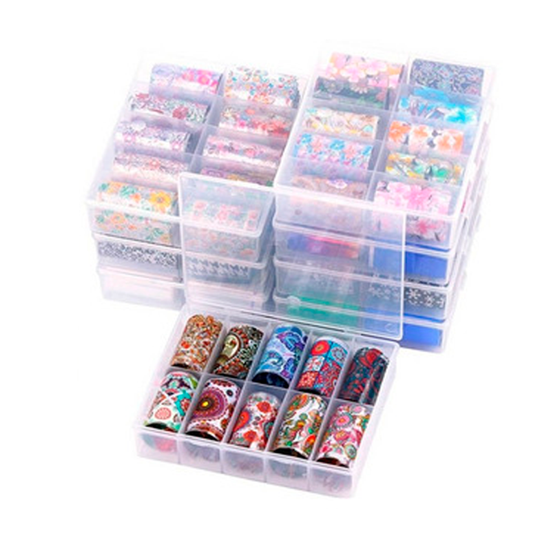6 Cajas De Foil Para Uñas Papel Transfer Pegatinas Decoración Para Uñas Nail Art