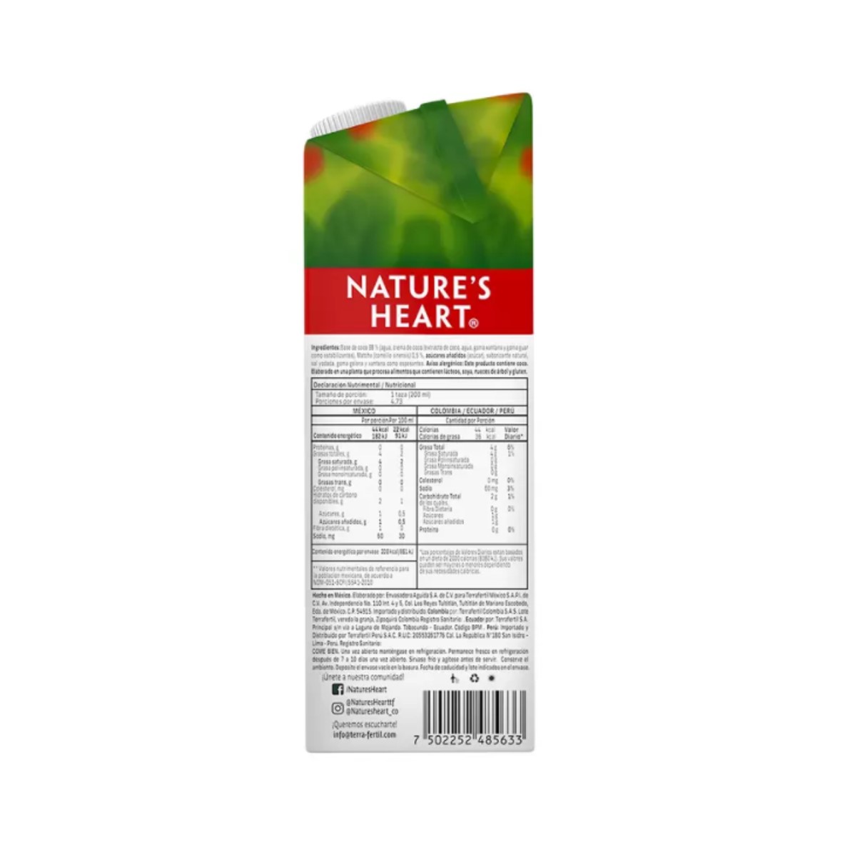 Bebida Matcha Latte 4 Piezas De 946ml Natures Heart