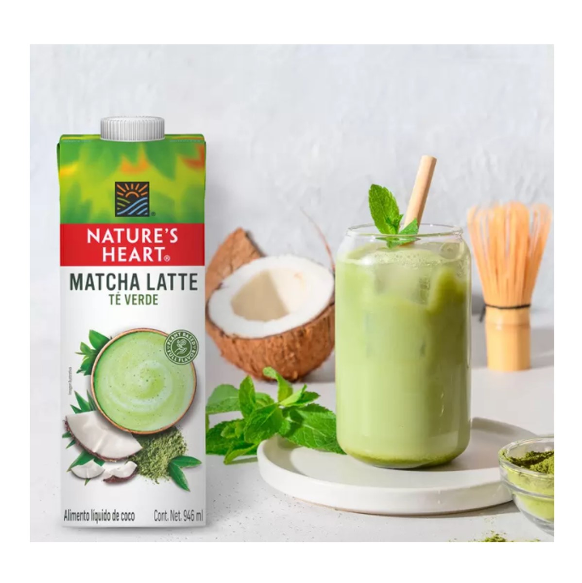 Bebida Matcha Latte 4 Piezas De 946ml Natures Heart